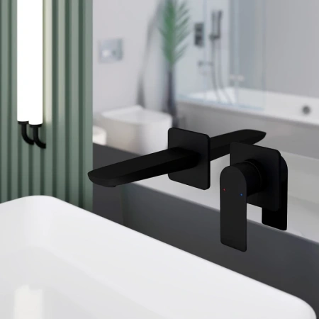 смеситель для раковины berges ventas s 076008 черный матовый