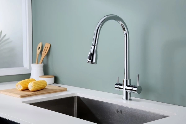 смеситель для кухни paulmark lange la214212-cr с подключением к фильтру, цвет хром