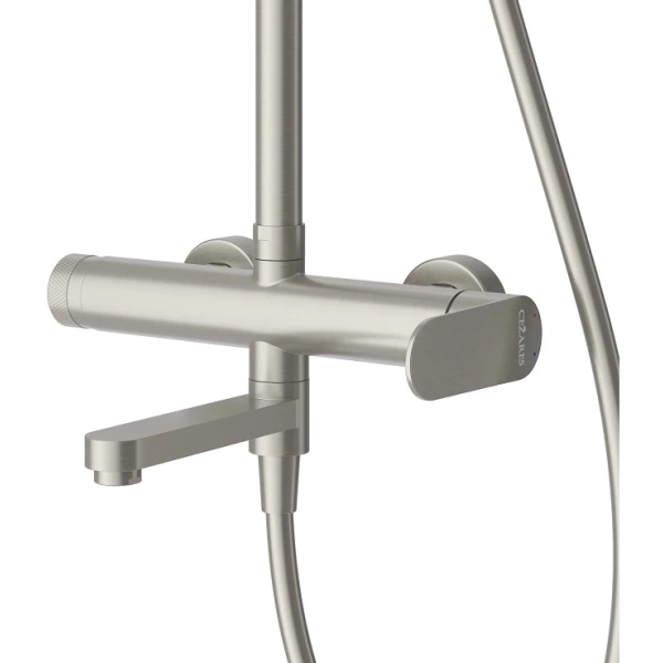 душевая система cezares stylus stylus-cvd-in 220 мм, со смесителем, сатин