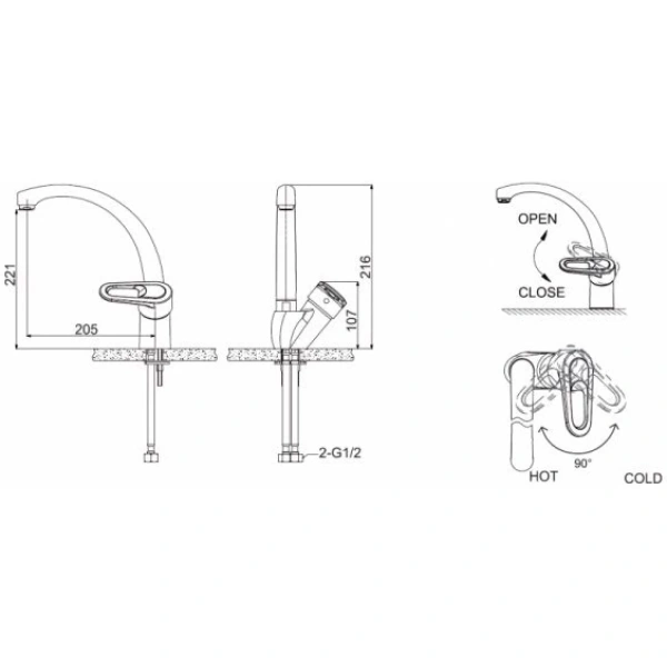 смеситель для кухни bravat loop f7124182cp смеситель для кухни bravat loop f7124182cp