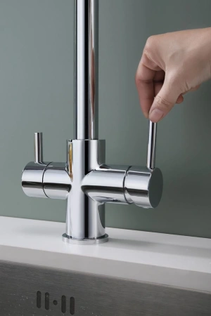 смеситель для кухни paulmark lange la214212-cr с подключением к фильтру, цвет хром