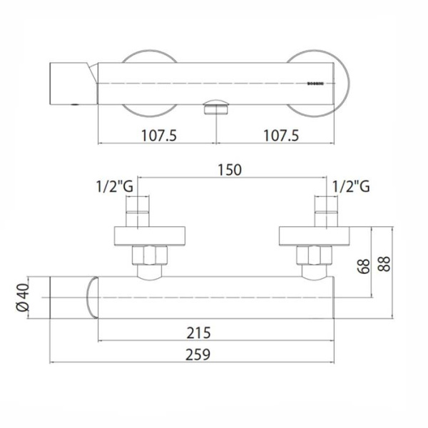 смеситель для душа bossini oki z005130.030, цвет: хром