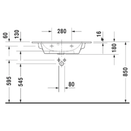 раковина полувстраиваемая duravit me by starc 83 см 2342830000