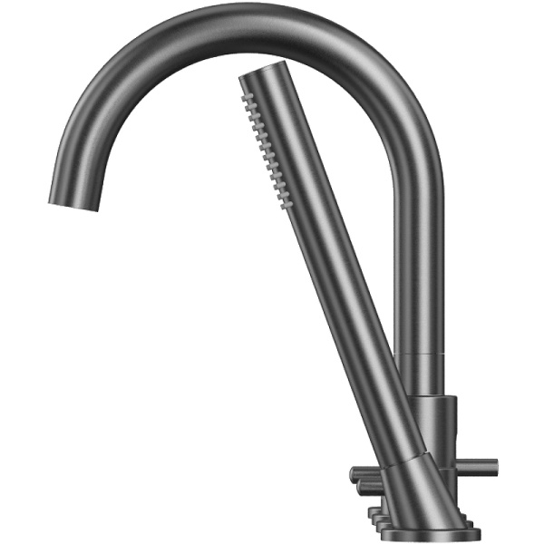 смеситель на борт ванны whitecross y gunmetal y1232gm оружейная сталь