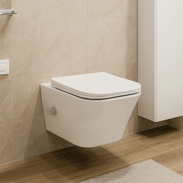 унитаз azario nove az-9321b подвесной, безободковый, с сиденьем микролифт, с функцией биде, 52x55x36.5 см, белый