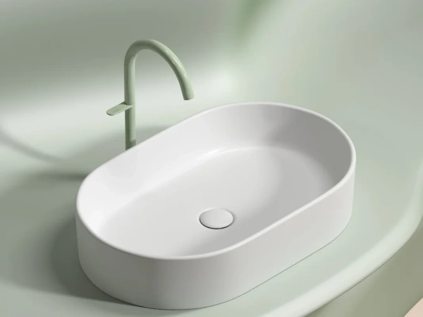 раковина ceramicanova element cn6048mw накладная, 60.8x38.5 см, белая матовая