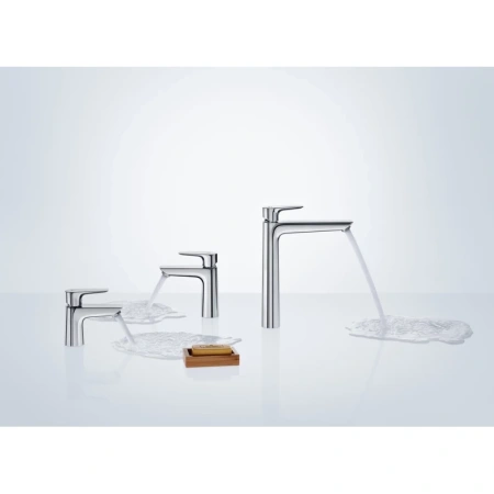 смеситель для раковины 80 с донным клапаном push-open hansgrohe talis e 71701000