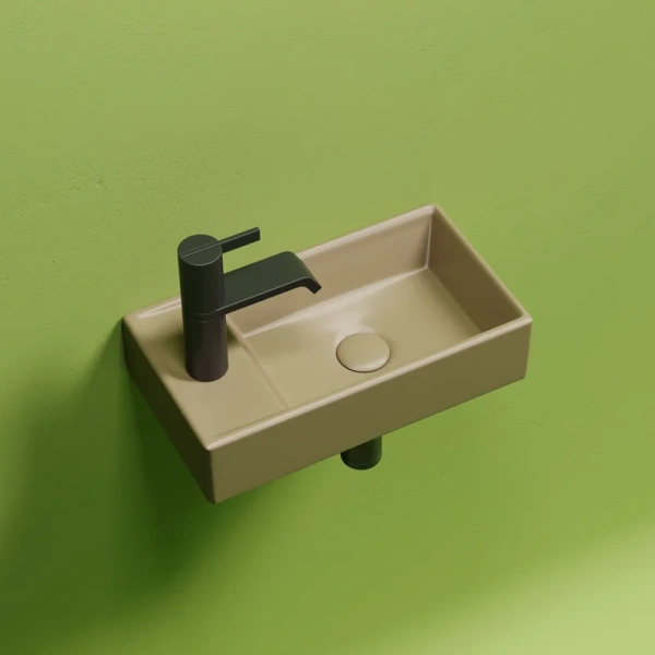 раковина ceramicanova element cn6051rmc подвесная, чаша справа, 41.7х21.7 см, капучино матовая