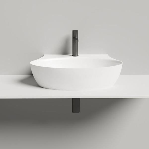 раковина 58х45 см salini alda wall 01 140311g.мат-л: s-sense, цвет: белый глянцевый