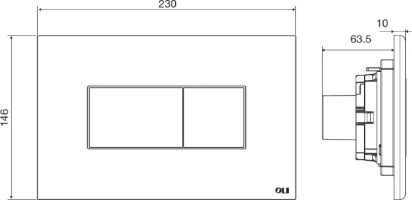 кнопка смыва для инсталляции oli karisma 641001 пластик, цвет белый