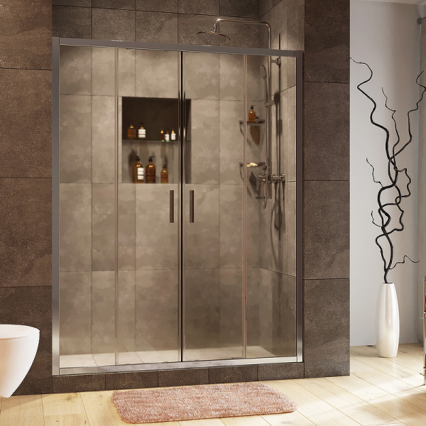 дверь для душевой кабины wasserkraft lippe 170 45s09 профиль хром, стекло прозрачное