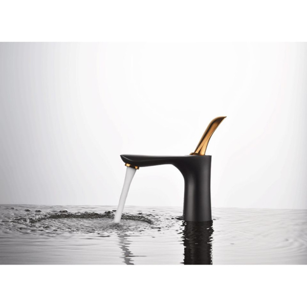 смеситель для раковины d&k venice baciano da1032159 черный золото