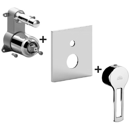 Смеситель Paffoni Ringo RINBOX015CR для ванны и душа, встраиваемый, с внутренней частью, хром глянцевый Смеситель Paffoni Ringo RINBOX015CR для ванны и душа, встраиваемый, с внутренней частью, хром глянцевый