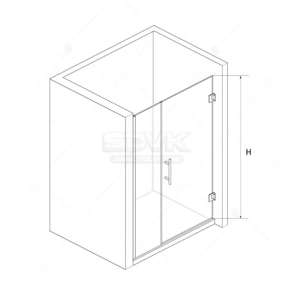 душевая дверь в нишу rgw hotel ho-012 900х1950 профиль хром, стекло матовое