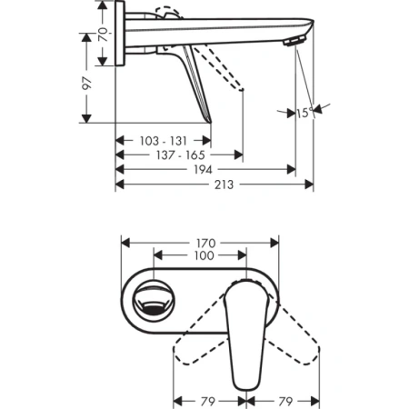 смеситель для раковины hansgrohe novus 71127000