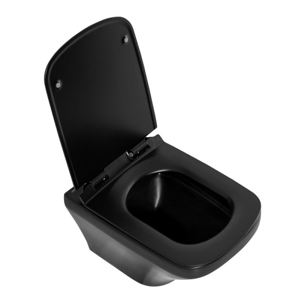 унитаз подвесной belbagno sela bb3201chr-mb безободковый, без сиденья, черный матовый