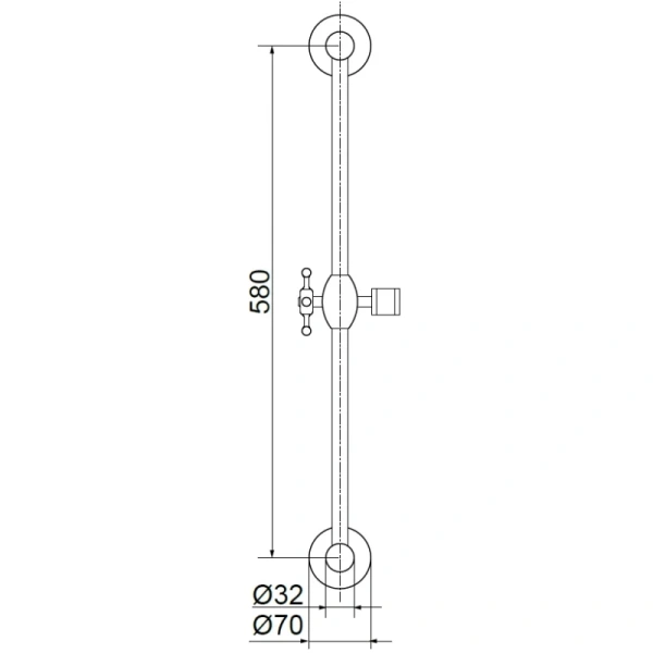 душевая штанга 65 см migliore retro ml.ric-31.756.br