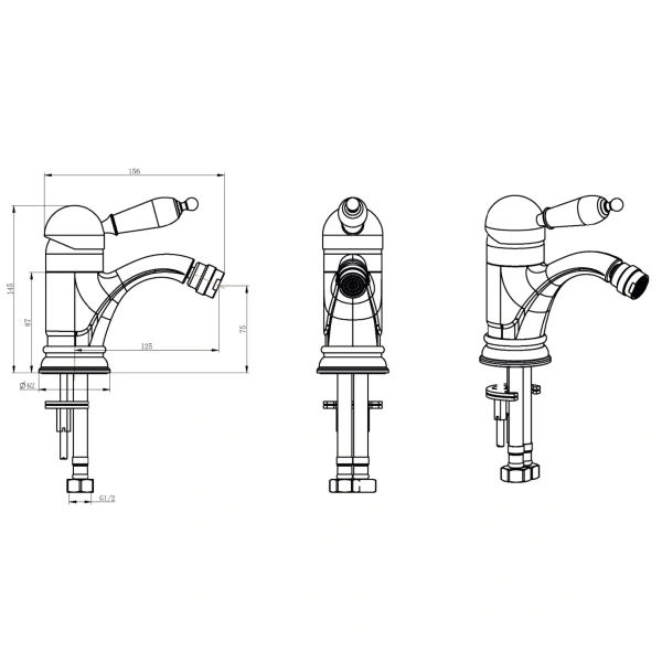 смеситель boheme tradizionale 286 для биде