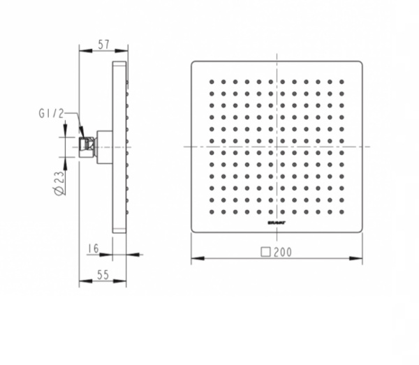 верхний душ bravat built-in (p7078c-rus)