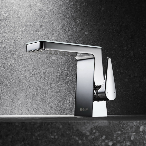 смеситель для раковины black&white universe u7323 хром белый матовый