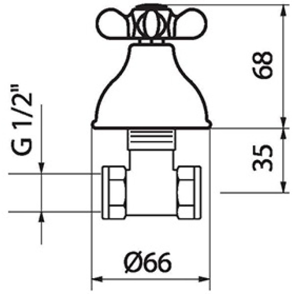 вентиль запорный webert ottocento ot690101010 цвет золото