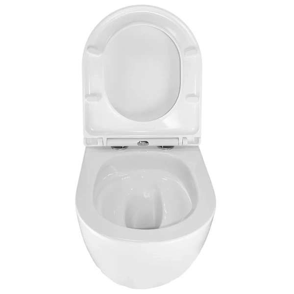 унитаз azario gloria az-2003t подвесной, безободковый, с сиденьем микролифт, слив "торнадо", 49х36х36 см, белый