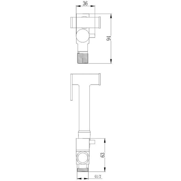 гигиенический душ с запорным вентилем haiba hb5501 цвет хром