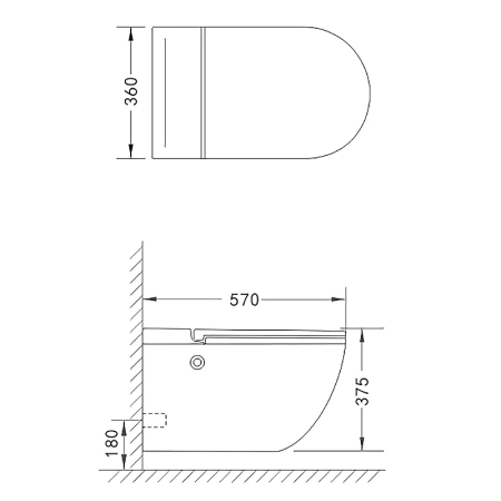 унитаз azario az-102c подвесной, импульсный, безободковый, с монтажной рамой, 36х57х37.5 см, белый