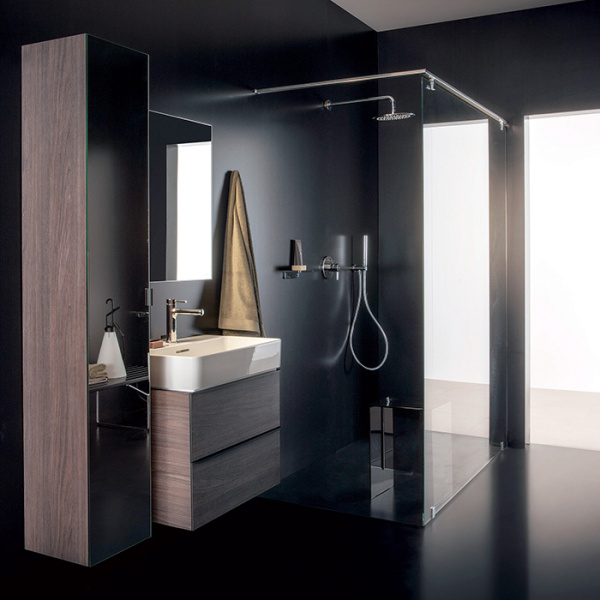 laufen laufen space шкаф высокий с фронтальным зеркалом 300x300x1700 мм, петли слева, темный вяз