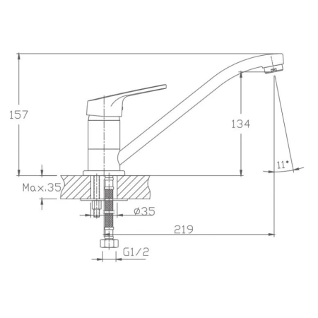 смеситель для кухни haiba hb4816 цвет хром