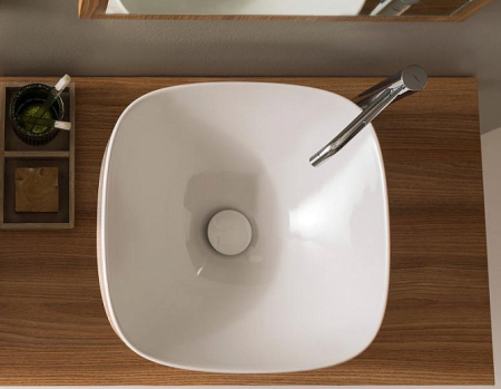 раковина scarabeo moon 5501 накладная, квадратная, 42x42 см, белая