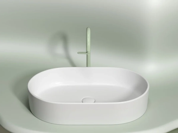 раковина ceramicanova element cn6048mw накладная, 60.8x38.5 см, белая матовая