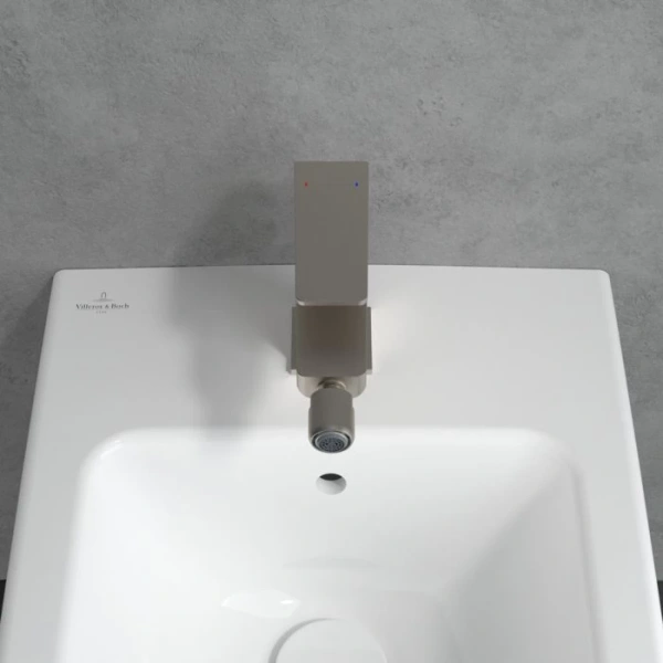 смеситель villeroy & boch architectura square tvb12500100064 для биде, с донным клапаном, никель матовый