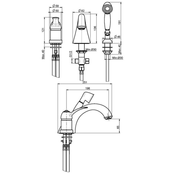 смеситель на борт ванны fima carlo frattini lamp f3314cr цвет хром