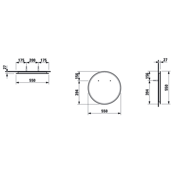 laufen laufen frame 25 зеркало 55см., подвесное, круглое