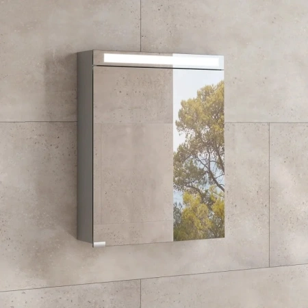 зеркальный шкаф keuco royal e-one 44304171000, 50x70 см, с подсветкой, алюминий серебристый