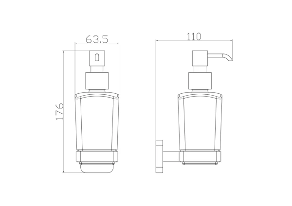 Дозатор для мыла Wonzon & Woghand Still WW-6633 настенный, хром