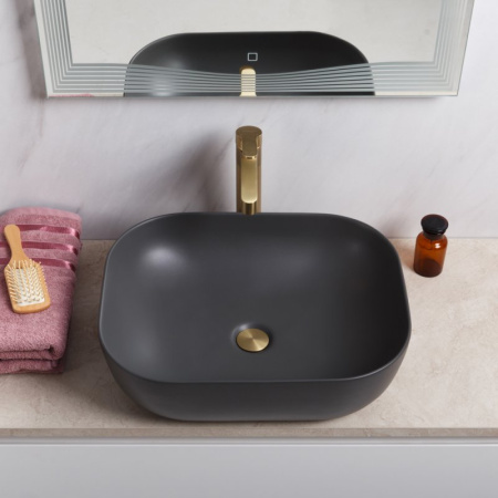 раковина-чаша belbagno 50 bb1302-h316 бежевая матовая