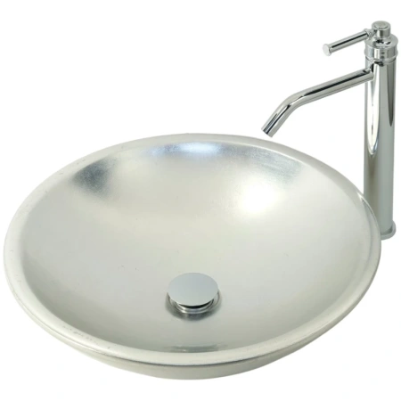 раковина migliore arena 31395 накладная, ø46 см, цвет серебро