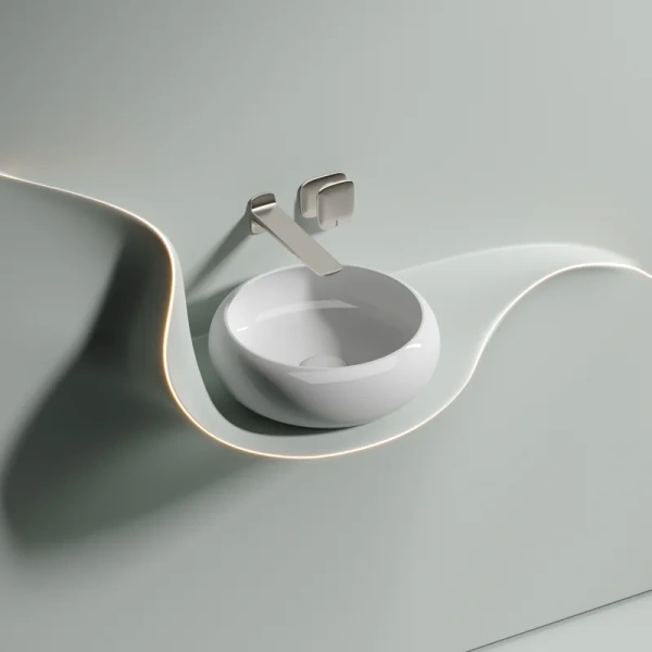 раковина ceramicanova element cn6050 накладная, ø36 см, белая