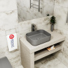 раковина накладная point меркурий 50 pn43832gm, цвет графит