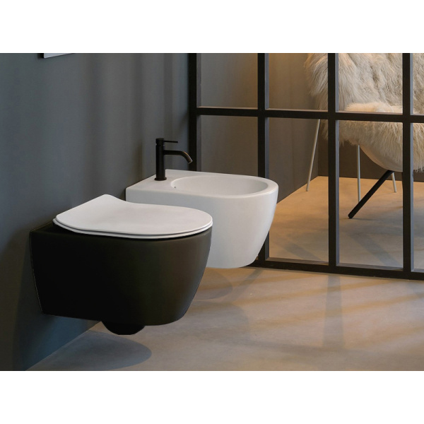 унитаз подвесной безободковый scarabeo glam 5201/tw 49 bk, без сиденья, bioker, цвет ardesia