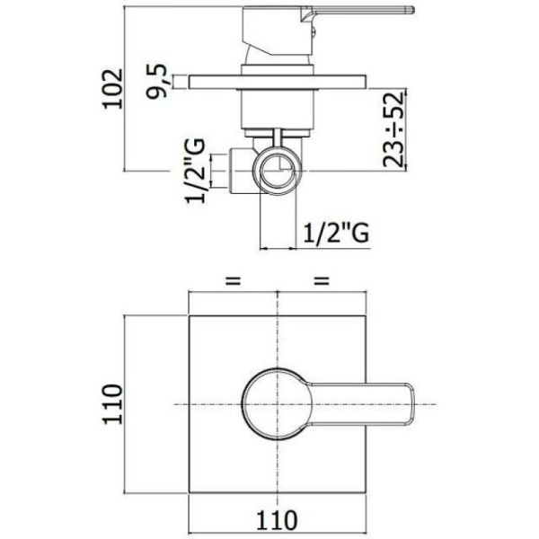 смеситель paffoni red red010cr для душа, встраиваемый, с внутренней частью, хром глянцевый