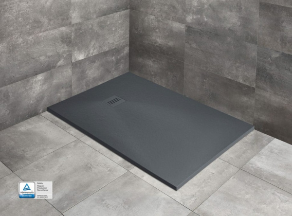 душевой поддон из литьевого мрамора 120×90 см radaway kyntos f anthracite hkf12090-64