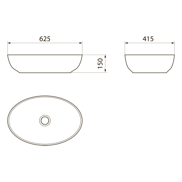 раковина накладная point сатурн 63 pn43901 овальная, белая