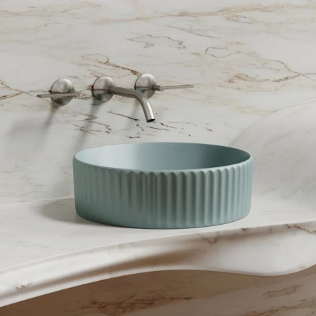 раковина ceramicanova element cn6057mlg накладная, ø36 см, зеленая матовая