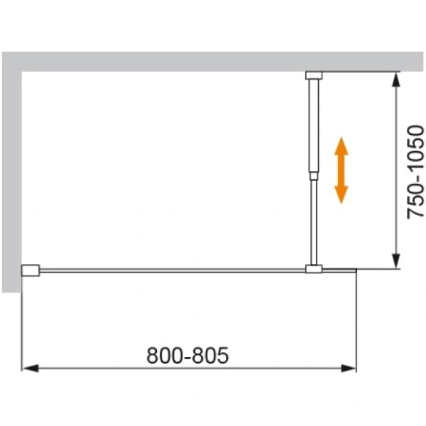 Шторка для ванны 80 см Cezares LIBERTA-V-1-80/155-C-Cr прозрачное