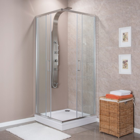 душевой уголок aquanet alfa cube naa1142 00168416 90×90 профиль хром, стекло прозрачное