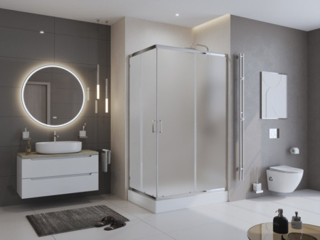 душевой уголок belbagno uno 120×90 uno-195-ah-2-120/90-c-nero профиль черный матовый, стекло прозрачное
