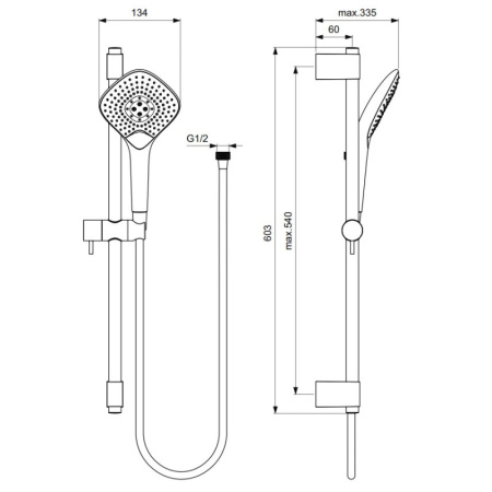 душевой гарнитур ideal standard idealrain b1762aa